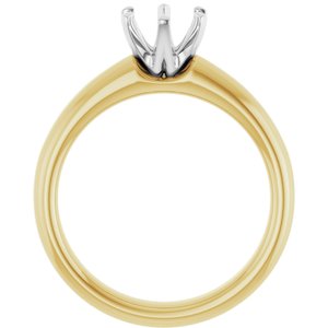 14K Yellow/White Gold 6.5 mm Round Engagement Ring Mounting