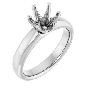 Platinum 7.4 mm Round Engagement Ring Mounting