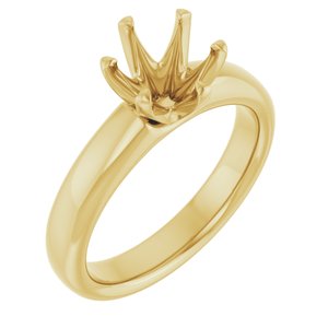 14K Yellow Gold 7.4 mm Round Engagement Ring Mounting