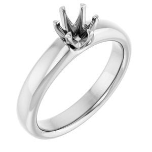 14K White Gold 5.2 mm Round Engagement Ring Mounting
