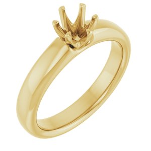 14K Yellow Gold 5.2 mm Round Engagement Ring Mounting