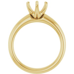 14K Yellow Gold 7.4 mm Round Engagement Ring Mounting