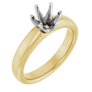14K Yellow/White Gold 6.5 mm Round Engagement Ring Mounting