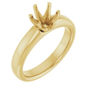 14K Yellow Gold 6.5 mm Round Engagement Ring Mounting