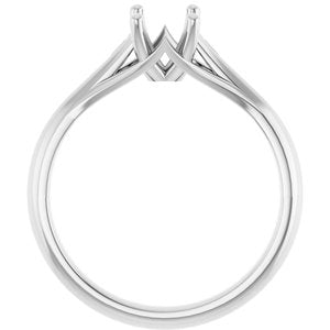 14K White Gold 7x5 mm Oval Solitaire Engagement Ring Mounting