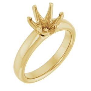 14K Yellow Gold 8 mm Round Engagement Ring Mounting