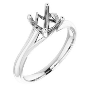 14K White Gold 7 mm Round Solitaire Engagement Ring Mounting