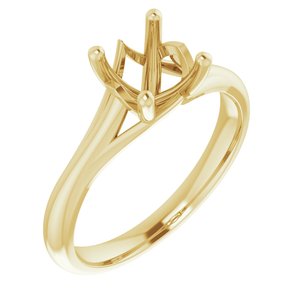 14K Yellow Gold 7 mm Round Solitaire Engagement Ring Mounting