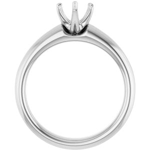 14K White Gold 8x6 mm Oval Engagement Ring Mounting