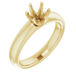 14K Yellow Gold 6 mm Round Engagement Ring Mounting