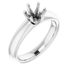 Platinum 6 mm Round Engagement Ring Mounting