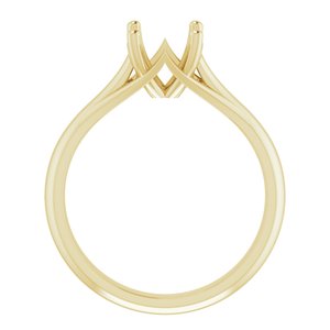 14K Yellow Gold 7 mm Round Solitaire Engagement Ring Mounting