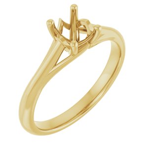 14K Yellow Gold 7x5 mm Oval Solitaire Engagement Ring Mounting