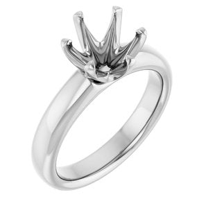 Platinum 8.2 mm Round Engagement Ring Mounting