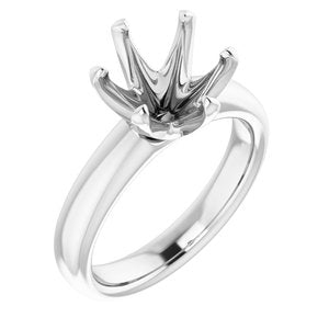 14K White Gold 9.4 mm Round Engagement Ring Mounting