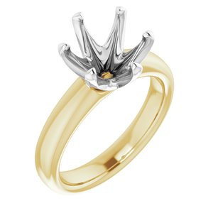 14K Yellow/White Gold 9.4 mm Round Engagement Ring Mounting