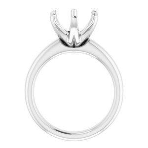 Platinum 10 mm Round Engagement Ring Mounting