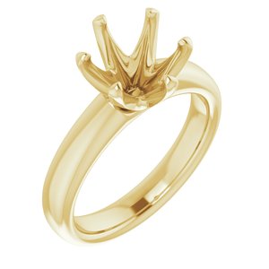 14K Yellow Gold 8.8 mm Round Engagement Ring Mounting