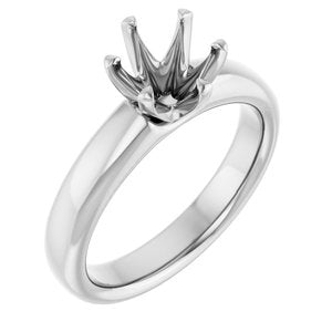 14K White Gold 7 mm Round Engagement Ring Mounting