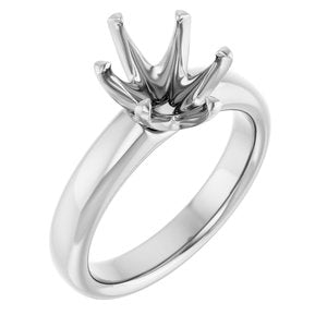 14K White Gold 10x8 mm Oval Engagement Ring Mounting