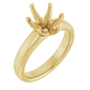 14K Yellow Gold 10x8 mm Oval Engagement Ring Mounting