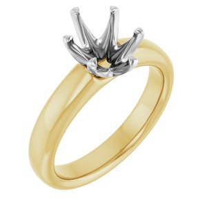 14K Yellow/White Gold 9x7 mm Oval Engagement Ring Mounting