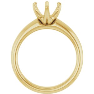 14K Yellow Gold 8 mm Round Engagement Ring Mounting