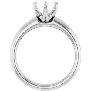 14K White Gold 7 mm Round Engagement Ring Mounting