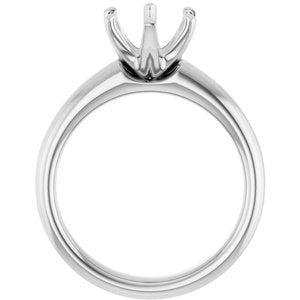 14K X1 White Gold 10x8 mm Oval Engagement Ring Mounting