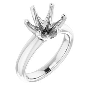 Platinum 10 mm Round Engagement Ring Mounting