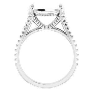 14K White Gold 11 mm Round Engagement Ring Mounting