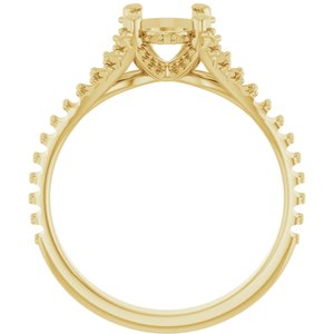 14K Yellow Gold 8x6 mm Oval Engagement Ring Mounting