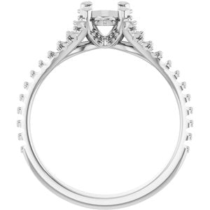14K White Gold 7x5 mm Oval Engagement Ring Mounting