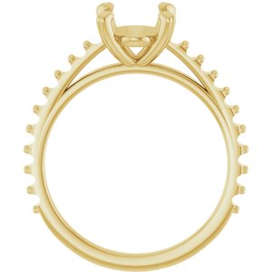 14K Yellow Gold 9x7 mm Oval Engagement Ring Mounting