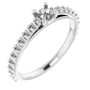 14K White Gold 4.1 mm Round Engagement Ring Mounting
