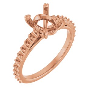 14K Rose Gold 9x7 mm Oval Engagement Ring Mounting