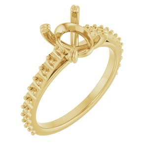 14K Yellow Gold 9x7 mm Oval Engagement Ring Mounting