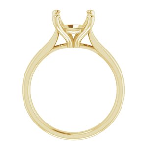 14K Yellow Gold 9 mm Round Engagement Ring Mounting