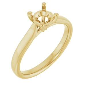 14K Yellow Gold 5.8 mm Round Engagement Ring Mounting