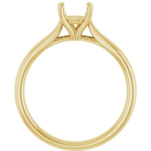 14K Yellow Gold 6.5 mm Round Engagement Ring Mounting