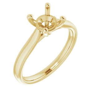 10K Yellow Gold 7 mm Round Engagement Ring Mounting