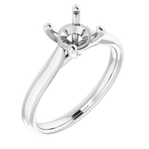 14K White Gold 7 mm Round Engagement Ring Mounting