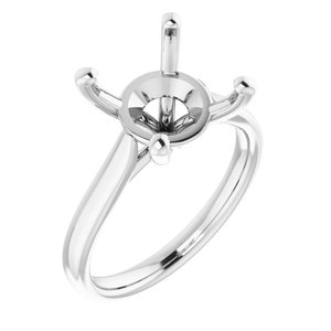 Platinum 11 mm Round Engagement Ring Mounting