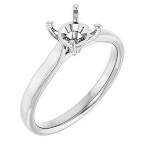 10K White Gold 6.5 mm Round Engagement Ring Mounting