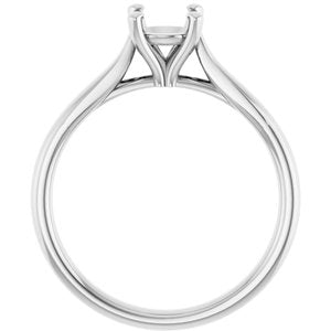 14K White Gold 5.8 mm Round Engagement Ring Mounting