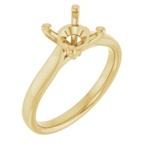 14K Yellow Gold 7.4 mm Round Engagement Ring Mounting