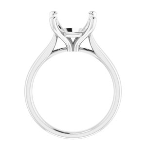 Platinum 11 mm Round Engagement Ring Mounting