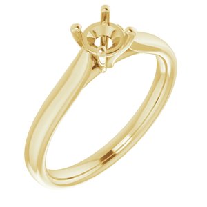 14K Yellow Gold 4.8 mm Round Engagement Ring Mounting
