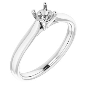 14K White Gold 4.4 mm Round Engagement Ring Mounting