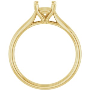10K Yellow Gold 8x6 mm Oval Engagement Ring Mounting